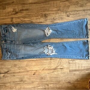 American Eagle Outfitters Blue Boot Cut Jeans Distressed